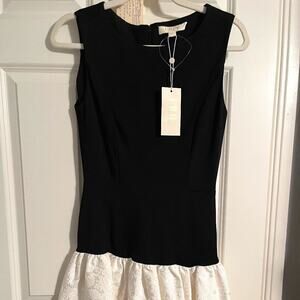 NWT Erin Fetherston “Hepburn” Black and Cream Dress MSRP $395